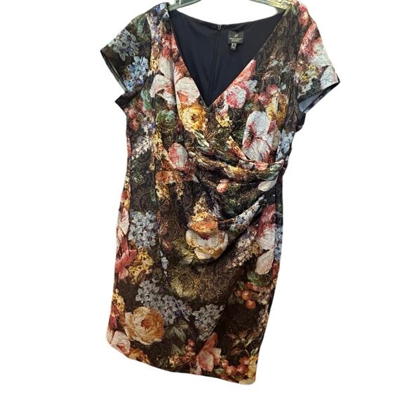 Adrianna Papell Floral Surplice Dress - Size 22 - Picture 14 of 15